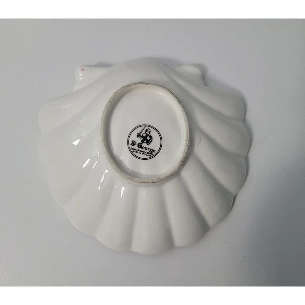 Vintage St. George Shell, Floral‎ Candy Dish